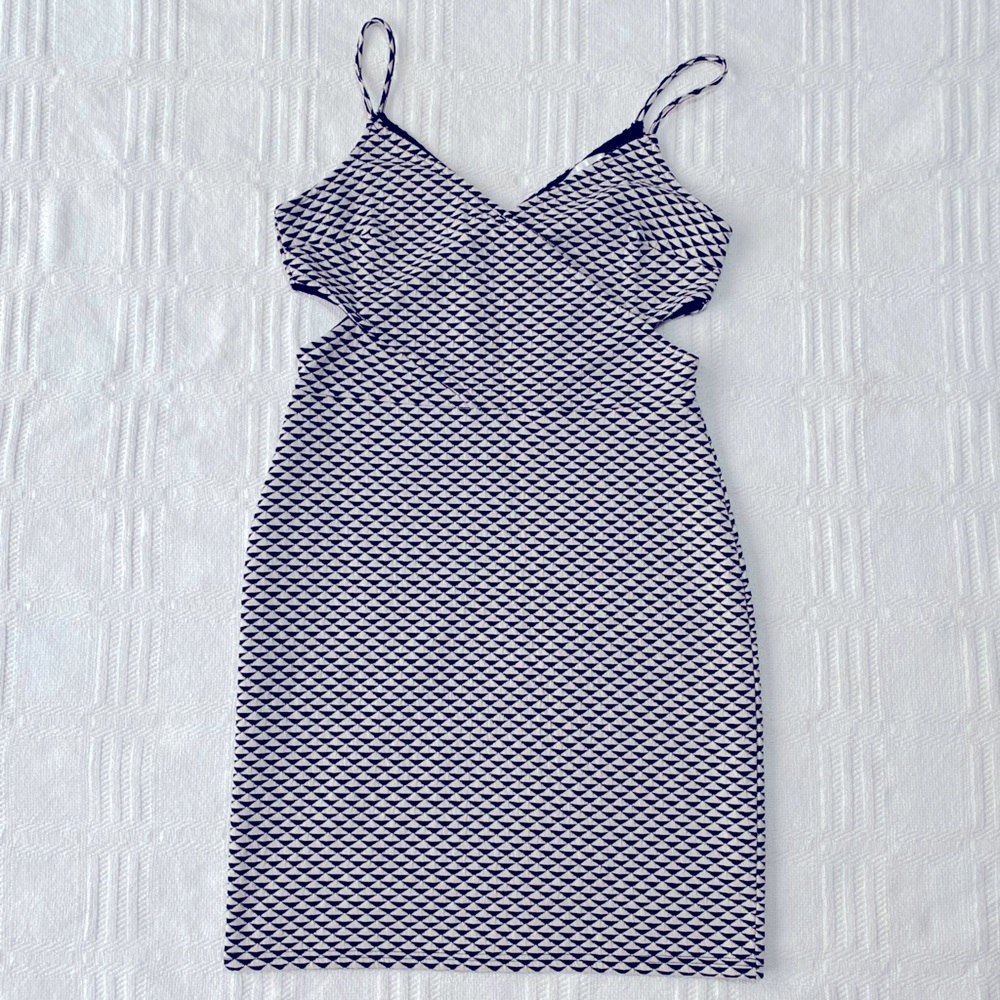 Houndstooth Cutout Bodycon Dress  |  Size M